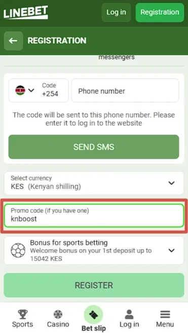 How to use the Linebet Kenya promo code?