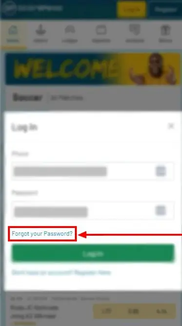 Scorepesa Password Recovery