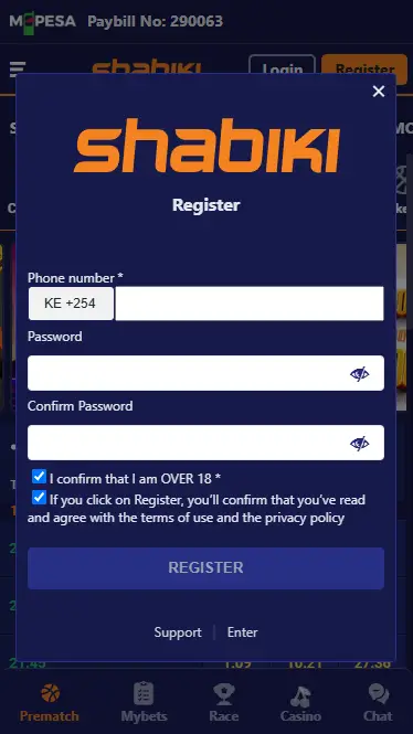 Shabiki Registration Form