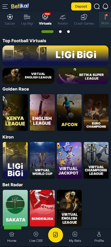 betika virtual games