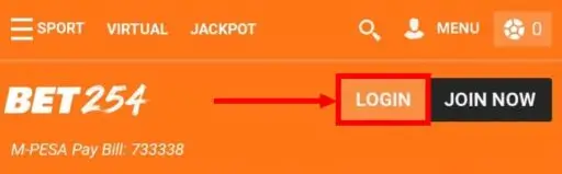 Bet254 Login Button