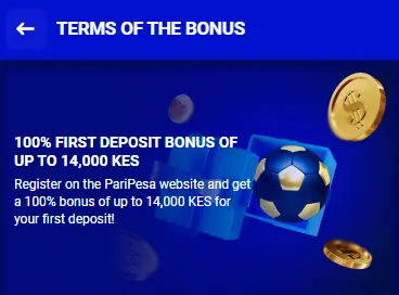 PariPesa welcome bonus for sports
