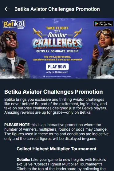 Betika Aviator Promotion