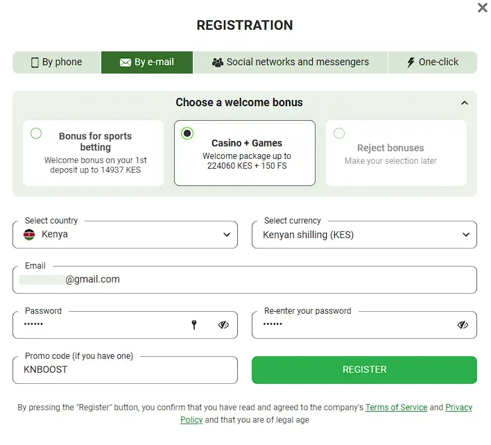 Linebet Registration via Email