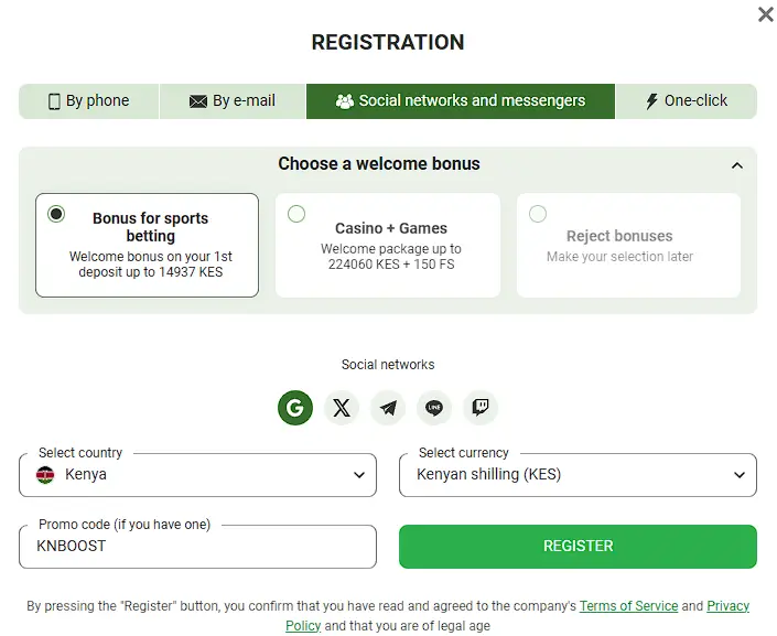 Linebet Registration via Social Networks