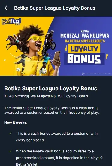 Betika Loyalty Bonus