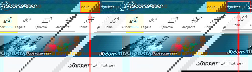 Scorepesa login Register