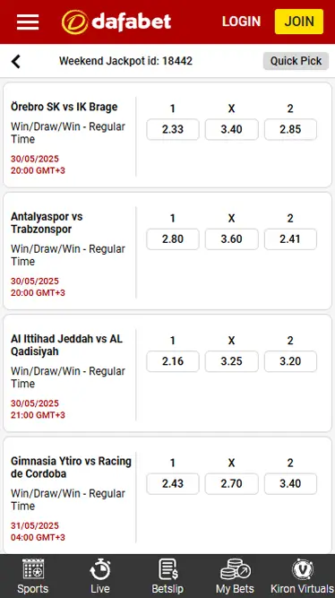 Dafabet Weekend Jackpot