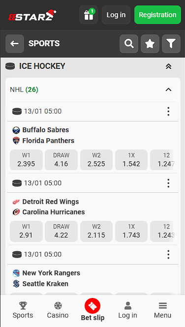 888Starz NHL Betting