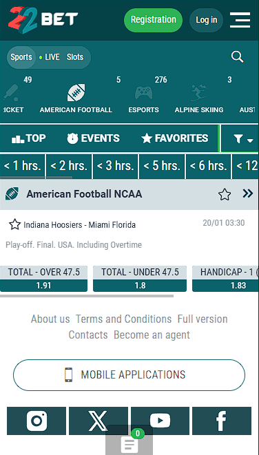 22bet College Matches