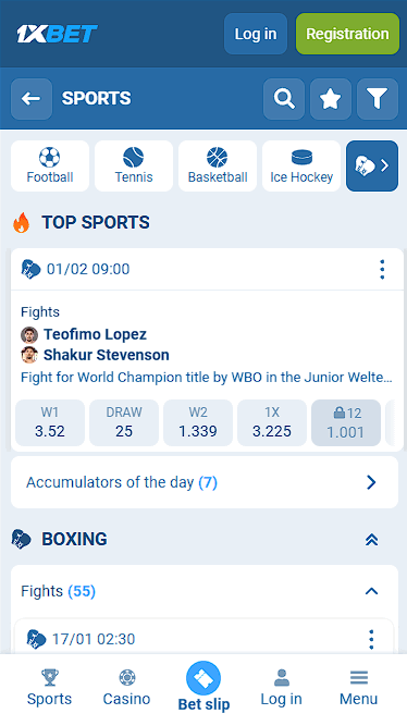 1xBet Boxing Betting