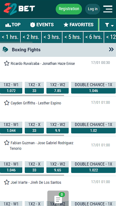 22bet Boxing Betting