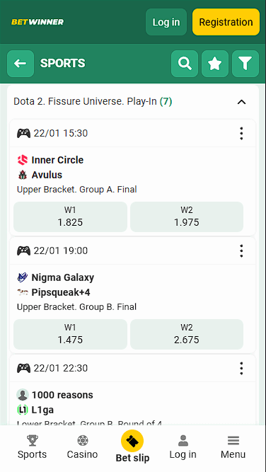 Betwinner Betting on Dota 2