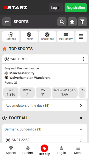 888starz Odds on Football