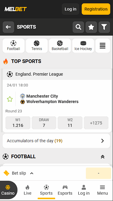 Attractive Odds on Football Melbet