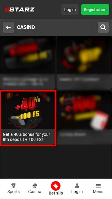 888starz 100FS Bonus for Your 8th Deposit